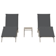vidaXL PE Rattan Standard Sun Lounger Set (2 pcs) in Light Gray