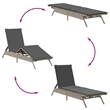 vidaXL PE Rattan Standard Sun Lounger Set (2 pcs) in Light Gray