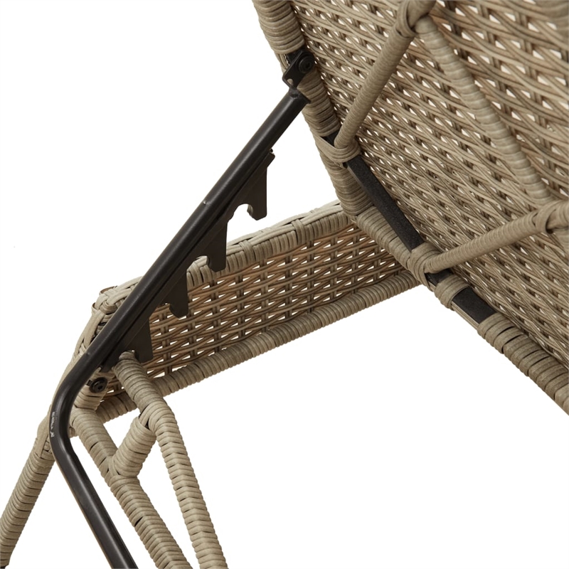 vidaXL PE Rattan Standard Sun Lounger Set (2 pcs) in Light Gray