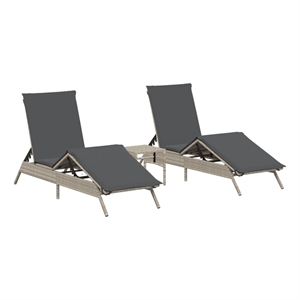 vidaXL PE Rattan Standard Sun Lounger Set (2 pcs) in Light Gray