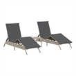 vidaXL PE Rattan Standard Sun Lounger Set (2 pcs) in Light Gray