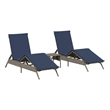 vidaXL PE Rattan Sun Lounger w/ Footrests in Gray