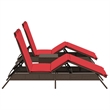 vidaXL PE Rattan Steel Foam Sun Lounger in Brown
