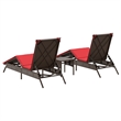 vidaXL PE Rattan Steel Foam Sun Lounger in Brown