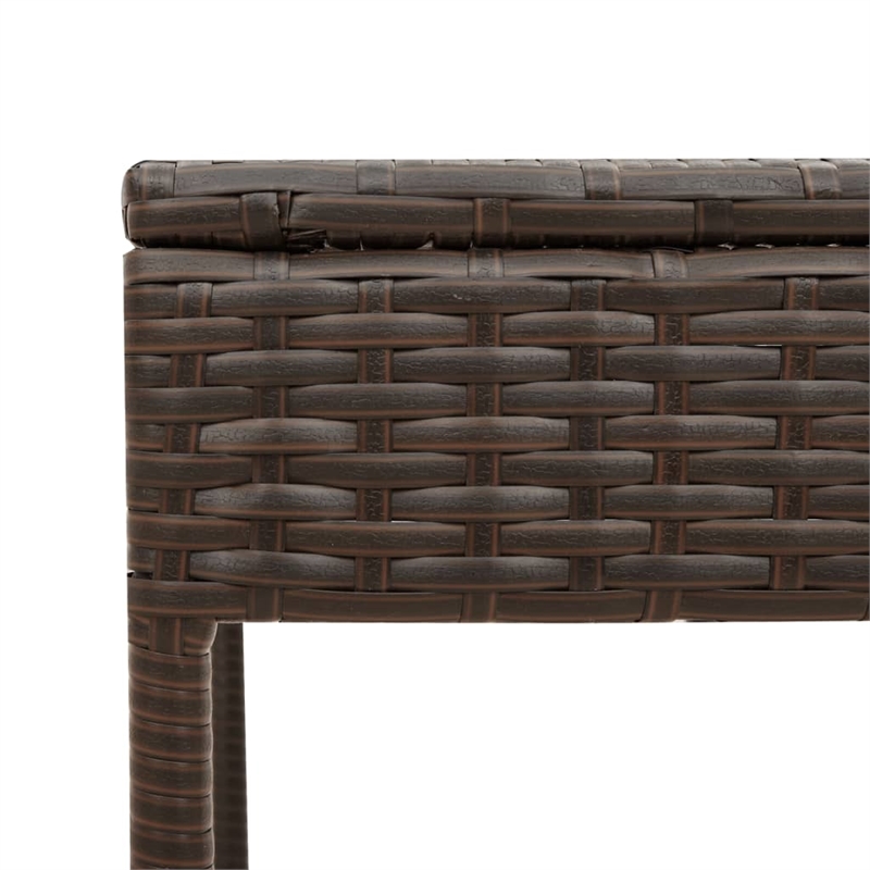 vidaXL PE Rattan Steel Foam Sun Lounger in Brown