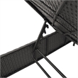 vidaXL PE Rattan Full Size Sun Lounger w/ Backrest in Black