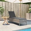vidaXL Poly Rattan Standard Sun Lounger w/ Armrests in Gray