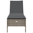 vidaXL Poly Rattan Standard Sun Lounger w/ Armrests in Gray