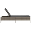 vidaXL Poly Rattan Standard Sun Lounger w/ Armrests in Gray