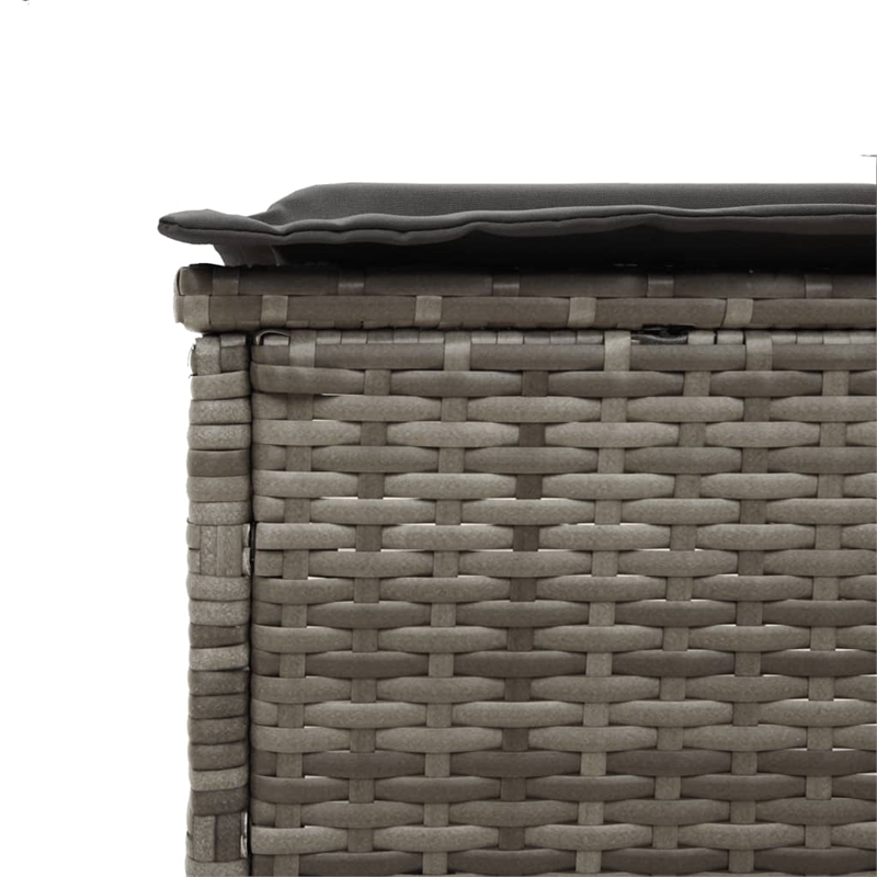 vidaXL Poly Rattan Standard Sun Lounger w/ Armrests in Gray