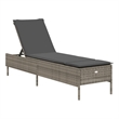 vidaXL Poly Rattan Standard Sun Lounger w/ Armrests in Gray