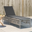 vidaXL PE Rattan Steel Extra Long Sun Lounger in Light Gray