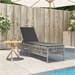 vidaXL PE Rattan Steel Extra Long Sun Lounger in Light Gray