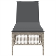 vidaXL PE Rattan Steel Extra Long Sun Lounger in Light Gray