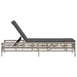vidaXL PE Rattan Steel Extra Long Sun Lounger in Light Gray