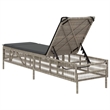 vidaXL PE Rattan Steel Extra Long Sun Lounger in Light Gray