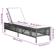 vidaXL PE Rattan Steel Extra Long Sun Lounger in Light Gray