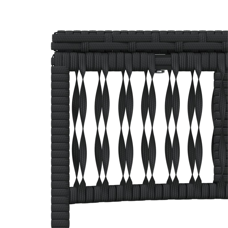 vidaXL PE Rattan Large Sun Lounger Set (3 pcs) w/ Armrests in Black