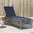 vidaXL Patio PE Rattan Large Sun Lounger w/ Backrest in Gray