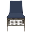 vidaXL Patio PE Rattan Large Sun Lounger w/ Backrest in Gray