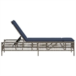 vidaXL Patio PE Rattan Large Sun Lounger w/ Backrest in Gray