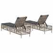 vidaXL PE Rattan Sun Lounger Set (3 pcs) in Light Gray and Dark Gray