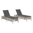 vidaXL PE Rattan Sun Lounger Set (3 pcs) in Light Gray and Dark Gray