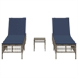 vidaXL Patio PE Rattan Steel Standard Sun Lounger in Gray