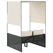 vidaXL Double Sun Lounger in Black and Cream White