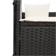 vidaXL Double Sun Lounger in Black and Cream White