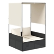 vidaXL Double Sun Lounger in Black and Cream White