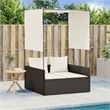 vidaXL Double Sun Lounger in Brown and Cream White