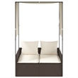 vidaXL Double Sun Lounger in Brown and Cream White