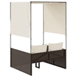 vidaXL Double Sun Lounger in Brown and Cream White