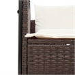 vidaXL Double Sun Lounger in Brown and Cream White