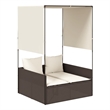 vidaXL Double Sun Lounger in Brown and Cream White