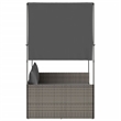 vidaXL PE Rattan Steel Polyester Double Sun Lounger in Gray
