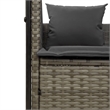 vidaXL PE Rattan Steel Polyester Double Sun Lounger in Gray