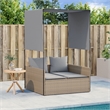 vidaXL PE Rattan Steel Double Sun Lounger in Beige