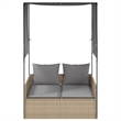 vidaXL PE Rattan Steel Double Sun Lounger in Beige