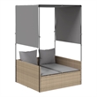 vidaXL PE Rattan Steel Double Sun Lounger in Beige