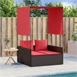 vidaXL Patio Double Sun Lounger in Brown and Red