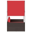 vidaXL Patio Double Sun Lounger in Brown and Red