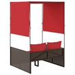vidaXL Patio Double Sun Lounger in Brown and Red
