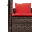 vidaXL Patio Double Sun Lounger in Brown and Red