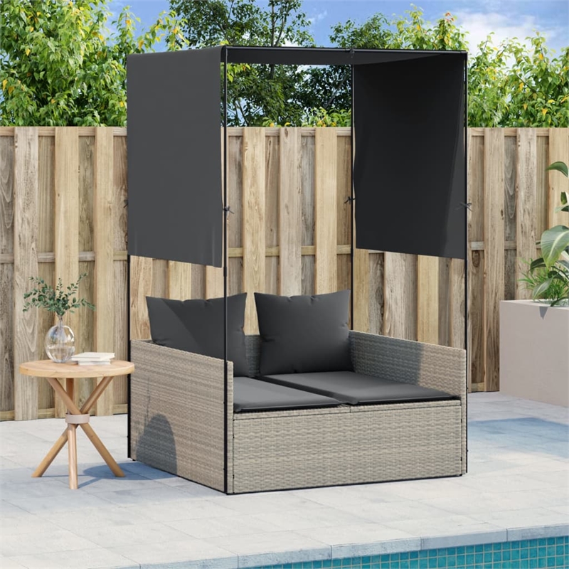 vidaXL Double Sun Lounger in Light Gray