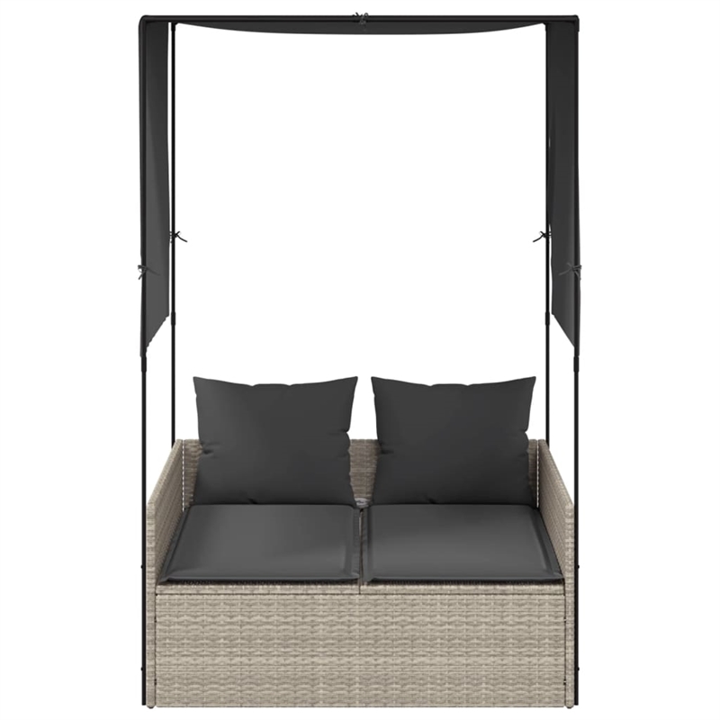 vidaXL Double Sun Lounger in Light Gray