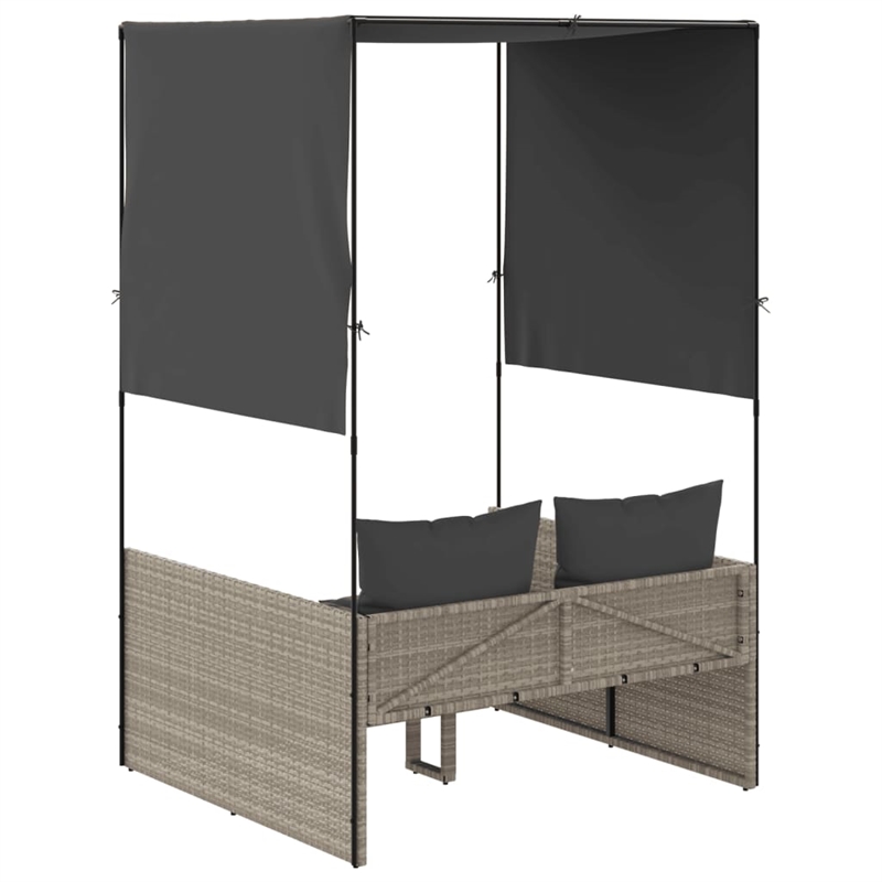 vidaXL Double Sun Lounger in Light Gray