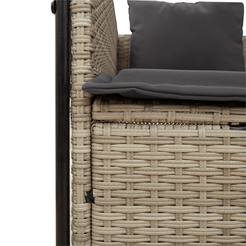 vidaXL Double Sun Lounger in Light Gray