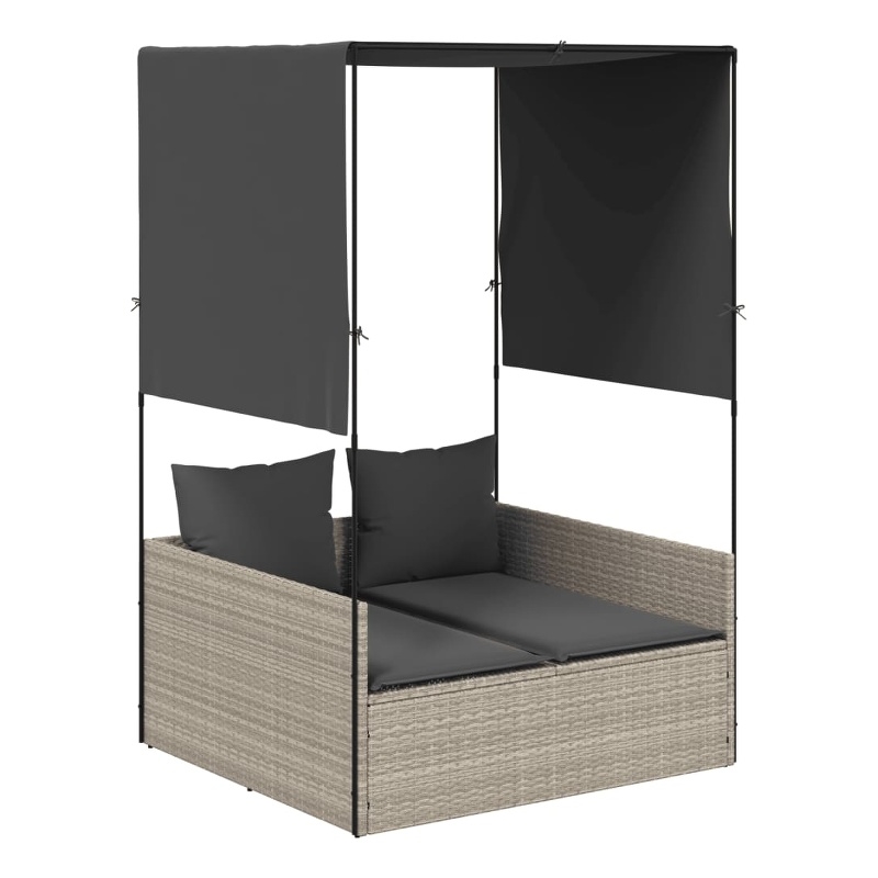 vidaXL Double Sun Lounger in Light Gray